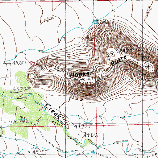 Topographic Map of Hooker Butte, AZ