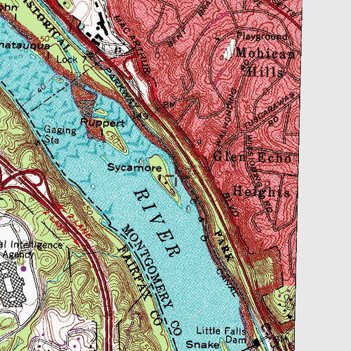 Topographic Map of Sycamore Island Club, MD