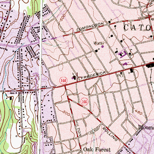Topographic Map of Catonsville Presbyterian Church, MD