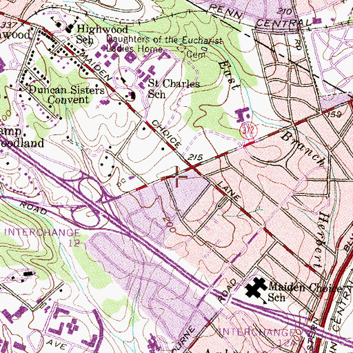 Topographic Map of Gethsemane Evangelical Lutheran Church, MD