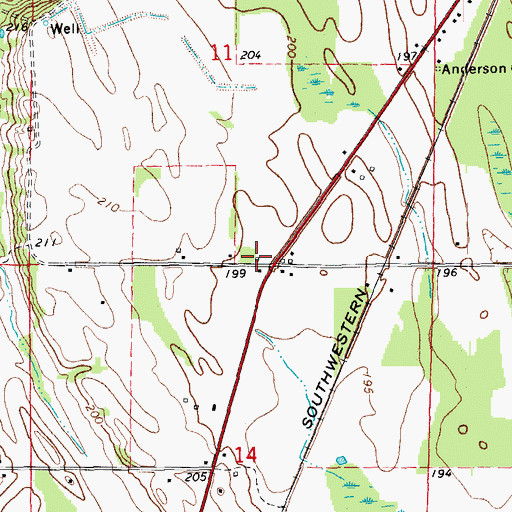Topographic Map of Beauty Spot Church (historical), AR