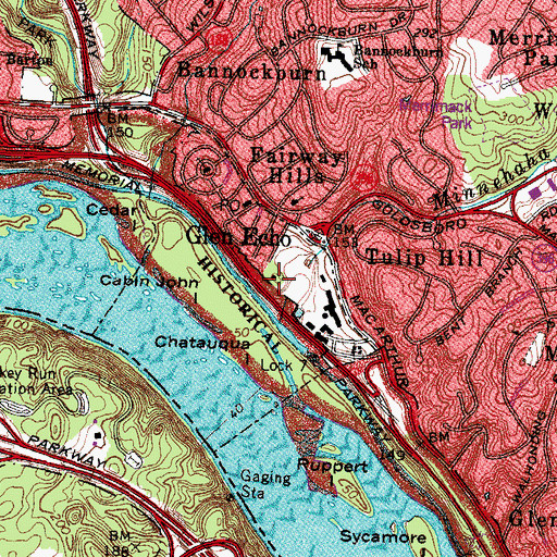 Topographic Map of Clara Barton House, MD
