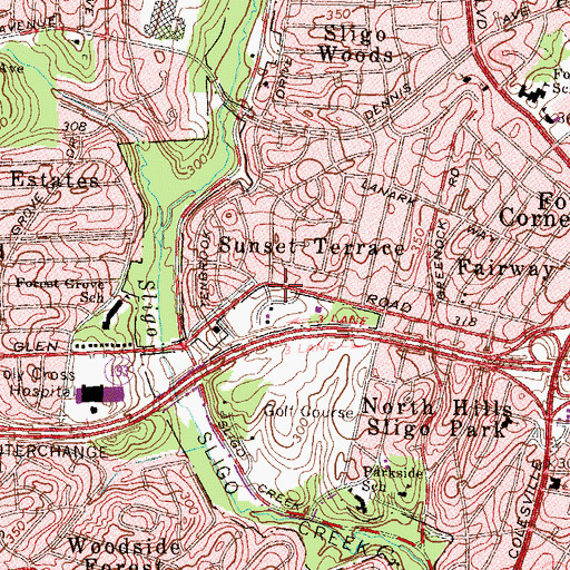 Topographic Map of Argyle Community Building, MD