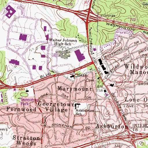 Topographic Map of Davis Library, MD