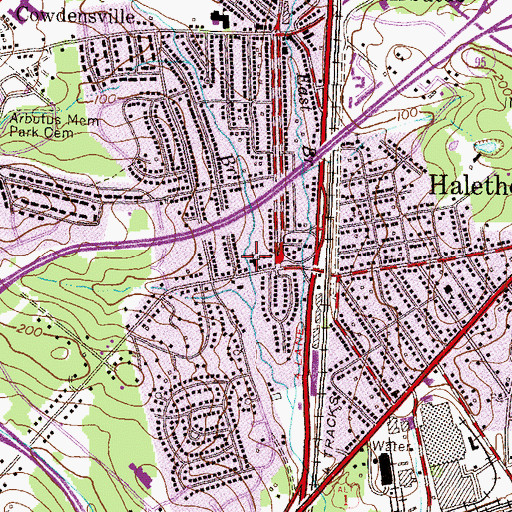 Topographic Map of Halethorpe Community Church, MD