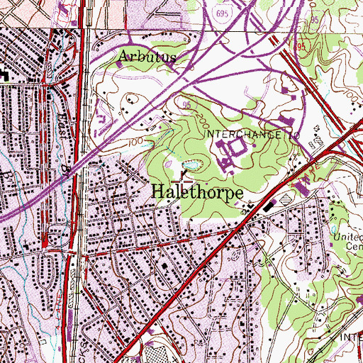 Topographic Map of Halethorpe Elementary School, MD