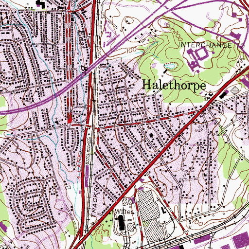 Topographic Map of Halethorpe United Methodist Church, MD