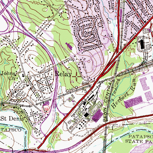 Topographic Map of Hilton Place, MD