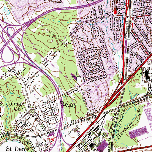 Topographic Map of Relay Elementary School, MD