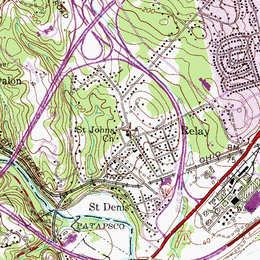 Topographic Map of Relay Public School (historical), MD