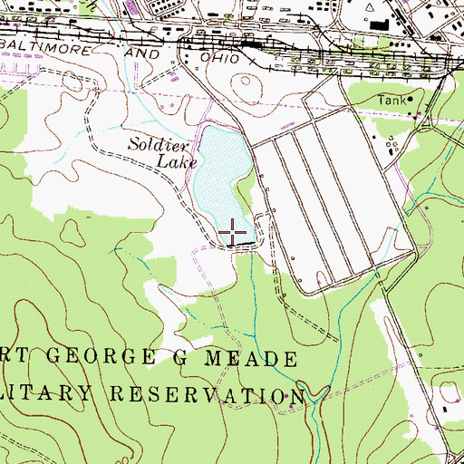 Topographic Map of Soldier Lake Dam, MD