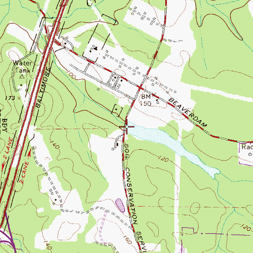 Topographic Map of Soil Conservation Service Lake Dam, MD
