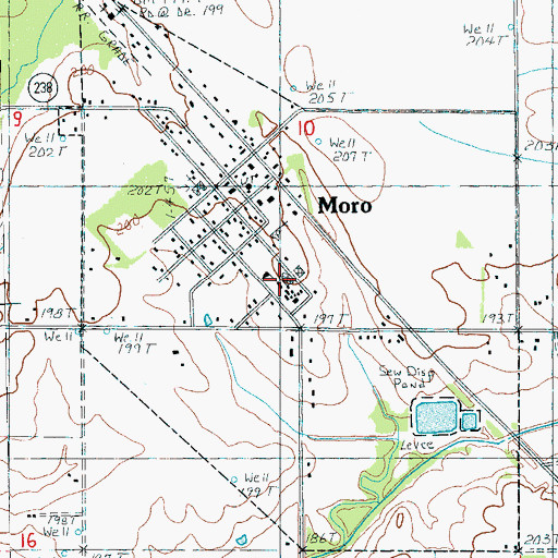 Topographic Map of Moro Elementary School, AR