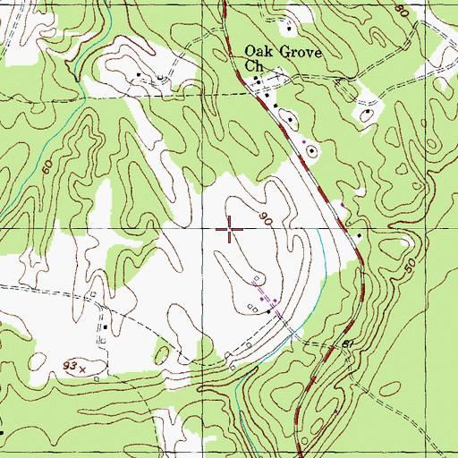 Topographic Map of Holly Springs Farm Airport, MD