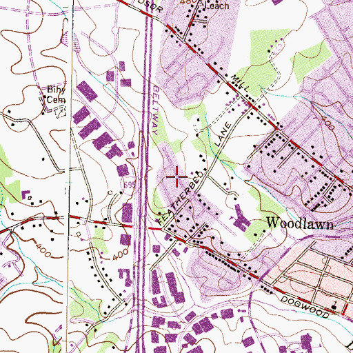 Topographic Map of Featherbed, MD