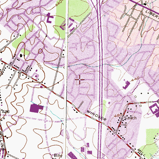 Topographic Map of Rutherford Green, MD