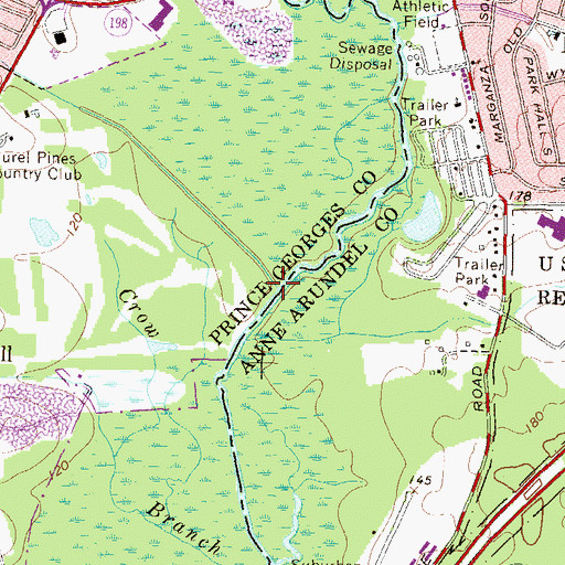 Topographic Map of Bear Branch, MD