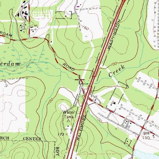 Topographic Map of Beck Branch, MD