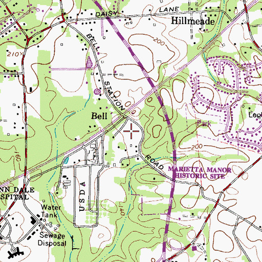Topographic Map of Bell, MD