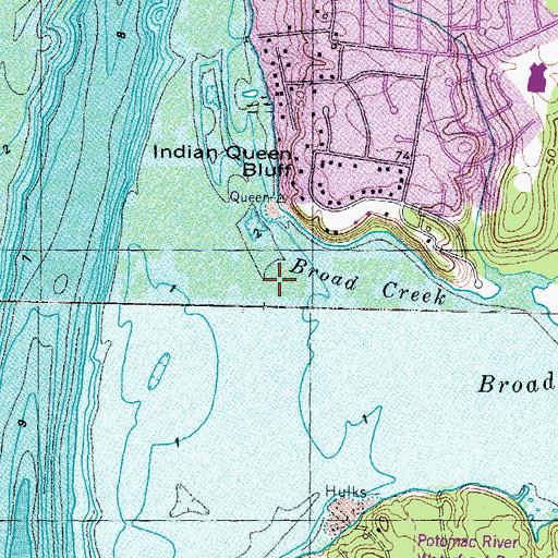 Topographic Map of Broad Creek, MD