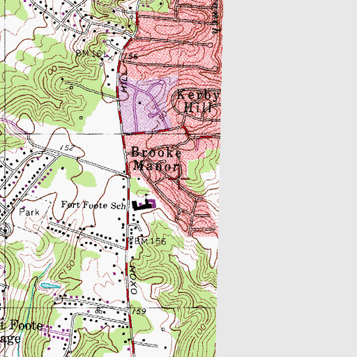 Topographic Map of Brooke Manor, MD