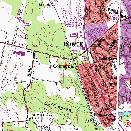 Topographic Map of Collington, MD