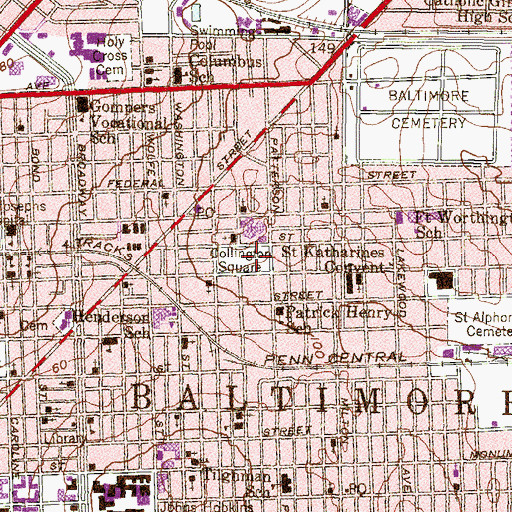 Topographic Map of Collington Square, MD