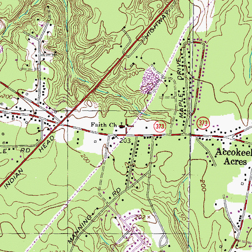 Topographic Map of Faith Church, MD