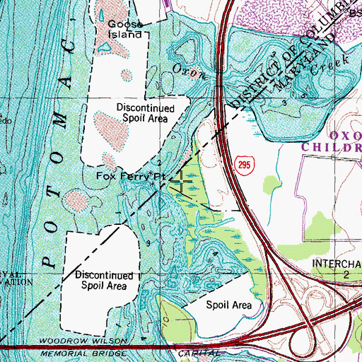 Topographic Map of Fox Ferry Point, MD
