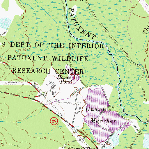 Topographic Map of Hance Pond, MD