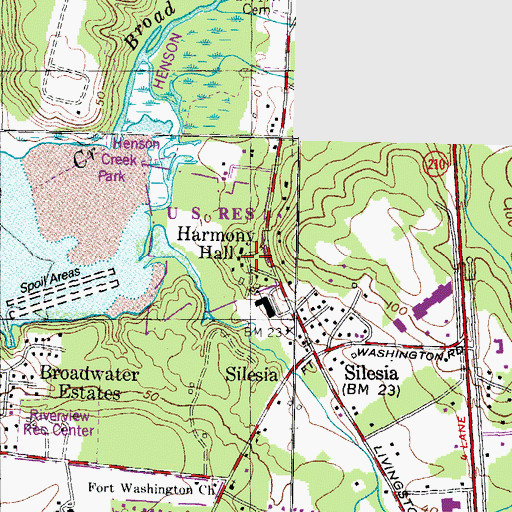Topographic Map of Harmony Hall, MD