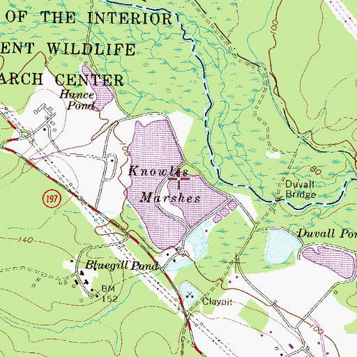 Topographic Map of Knowles Marshes, MD