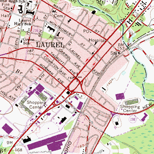 Topographic Map of Laurel, MD