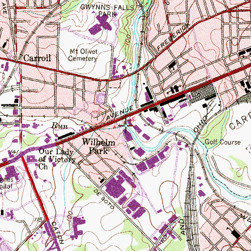 Topographic Map of Maidens Choice Run, MD