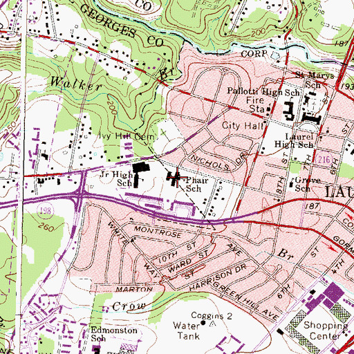 Topographic Map of Phair School, MD