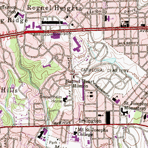Topographic Map of Sacred Heart Mission, MD