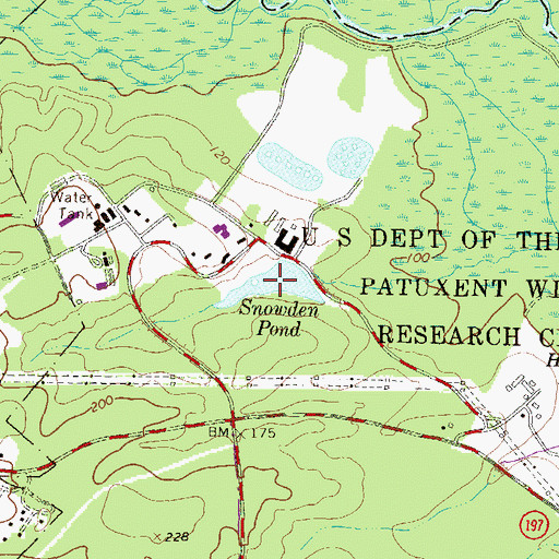 Topographic Map of Snowden Pond, MD
