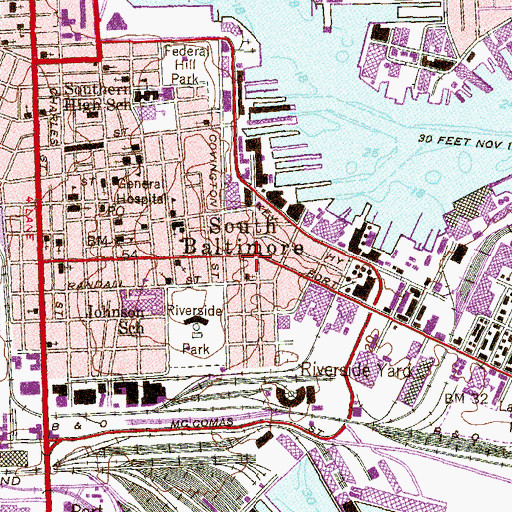 Topographic Map of South Baltimore, MD
