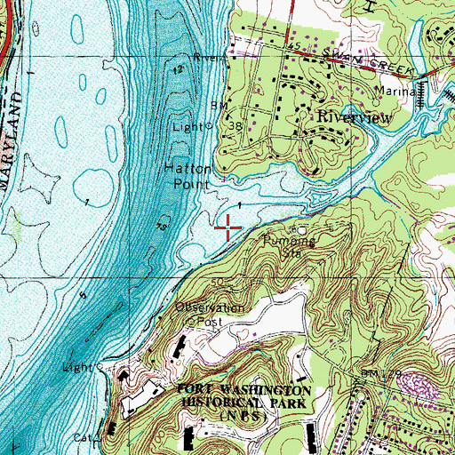 Topographic Map of Swan Creek, MD