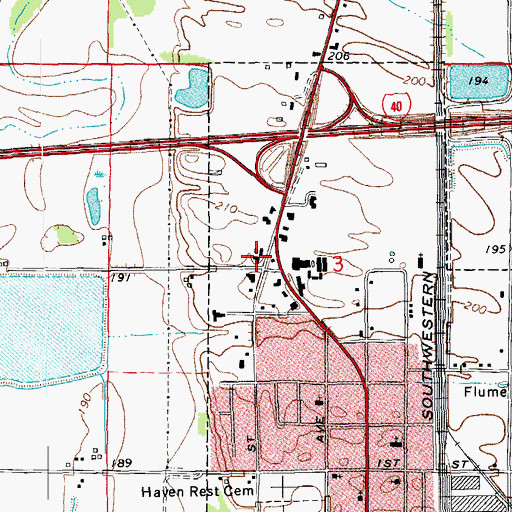 Topographic Map of Pine Crest Shopping Center, AR