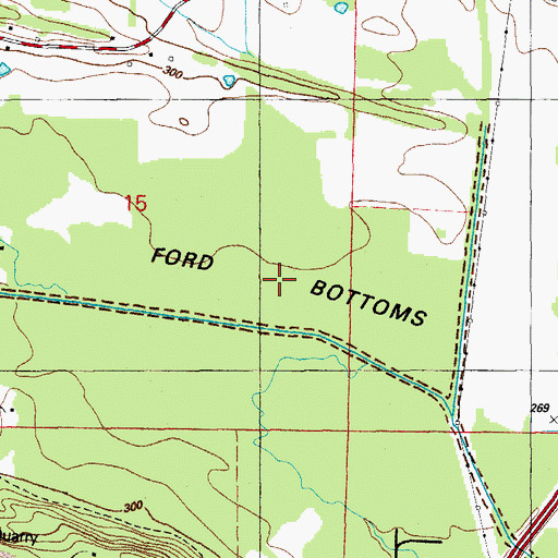 Topographic Map of Ford Bottoms, AR