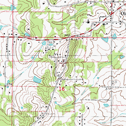 Topographic Map of Leaning Pines, AR