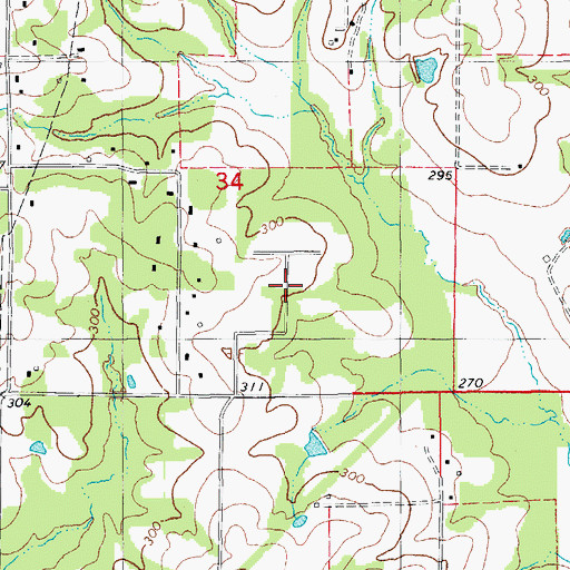 Topographic Map of Lincoln Terrace, AR