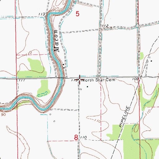 Topographic Map of North Star Church (historical), AR