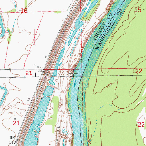 Topographic Map of Grand Lake Revetment, AR
