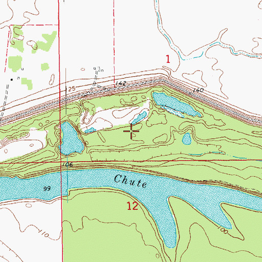 Topographic Map of Island Number 87, AR