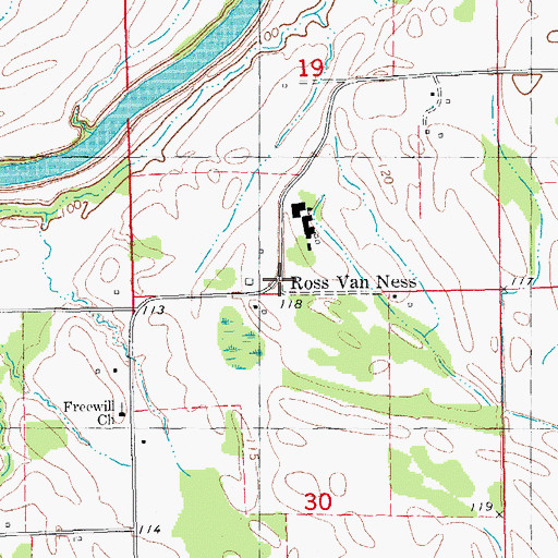 Topographic Map of Ross Van Ness, AR