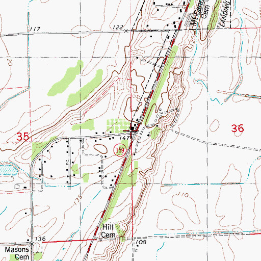 Topographic Map of Hanna, AR