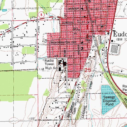 Topographic Map of G C Johns Elementary School, AR