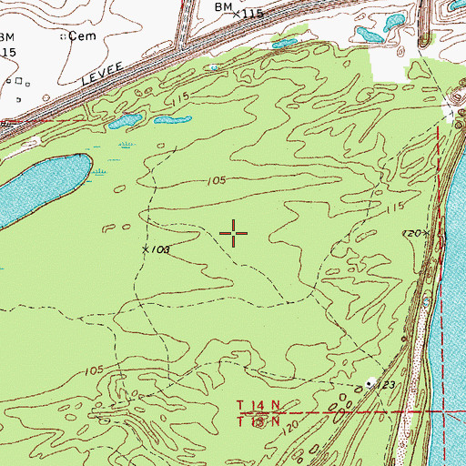 Topographic Map of Island Number 89, AR